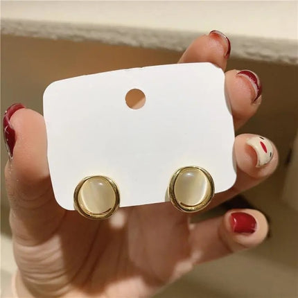 Opal Round Stud Earring for Women