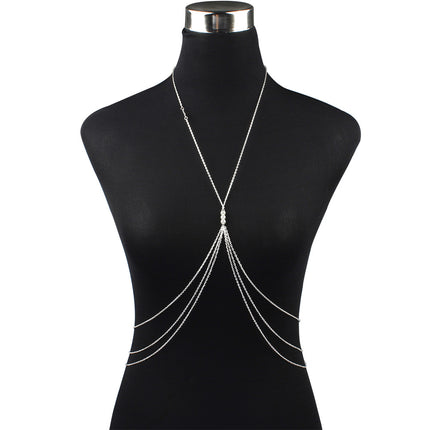 Multilayered Tassel Pearl Body Chain Trend Pearl Sexy Breast Chains