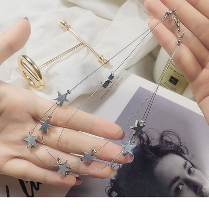 Star Link Layer Chain Necklace