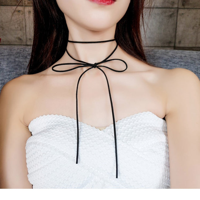 Gothic Bow-knot Wrap Choker Necklace