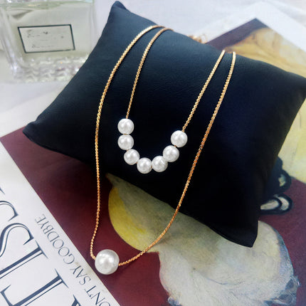 Multilayer Chain Pearl Necklaces