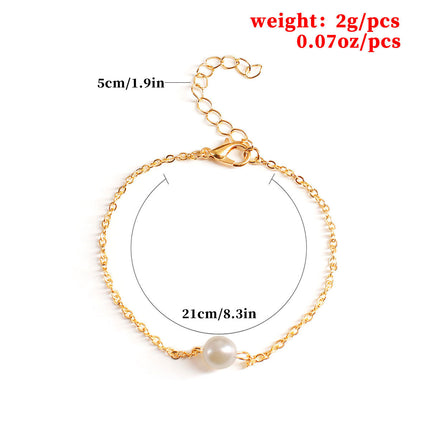 Simple Pearl Beads Anklet Jewelry