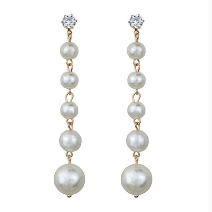 Pearl Long Earrings Multiple Pearls Tassel Drop Earrings