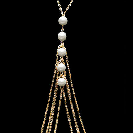 Beach Body Jewelry Sexy Chest Chain with Pearl