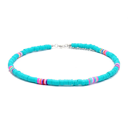 Handmade String Polymer Clay Beads Choker Necklace