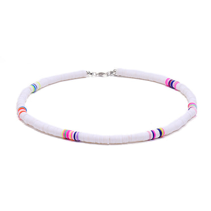 Handmade String Polymer Clay Beads Choker Necklace