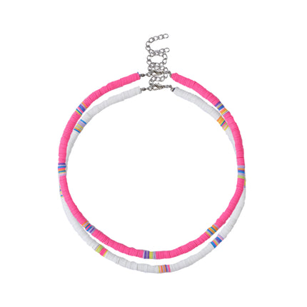 Bohemian Colorful Polymer Clay Disc Beads Necklace