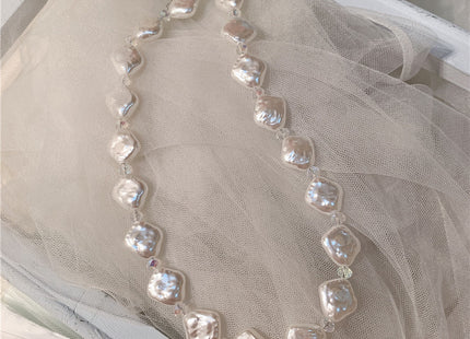 Vintage Crystal Bead Faux Pearl Choker Necklace