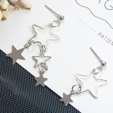 Hollow Pentagram Star Stud Earrings