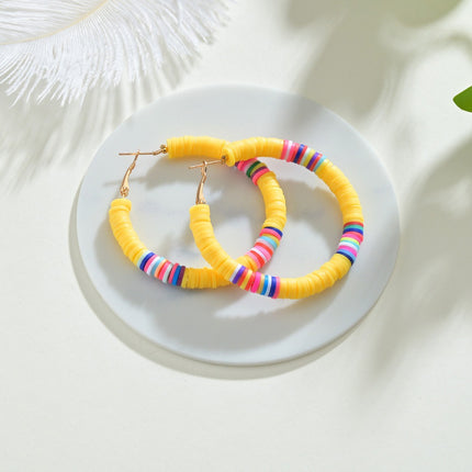 Handmade Disc Beads Polymer Clay Earrings