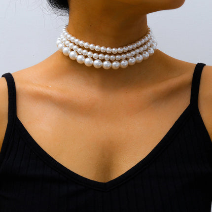 Modern Design Bohemian Pearl Multi Layered Jewelry Necklace