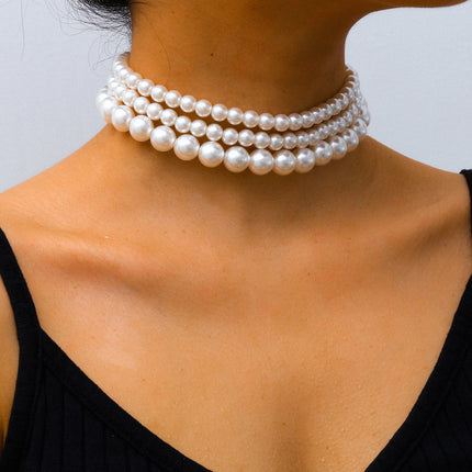 Modern Design Bohemian Pearl Multi Layered Jewelry Necklace