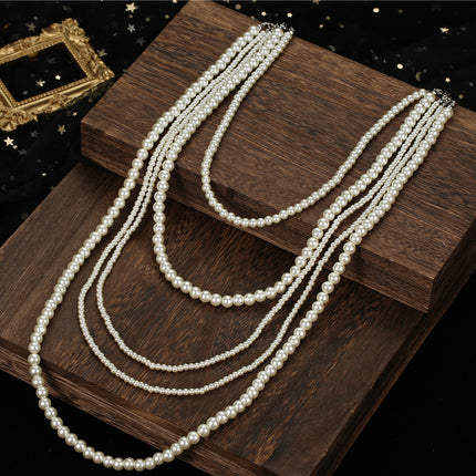 Imitation Pearl Necklace Long Size Beaded - FASHION SHEGOODS LLC