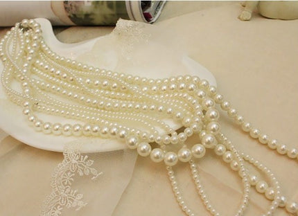 Multi-layer Pearl Women's Necklace Long Sweater Chain Accessories - FASHION SHEGOODS LLC