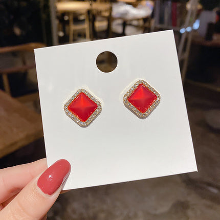 Geometric Square Pearls Stud Earrings - FASHION SHEGOODS LLC