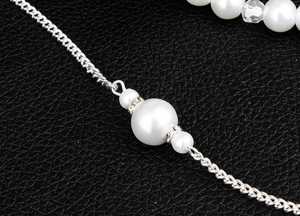 long pearl pendant fringe necklace back body chain