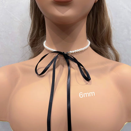 Elegant White Imitation Pearl Choker Necklace Women