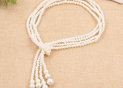 Trendy Multi-Layer Knotted Pearl Sweater Chain Long Necklace