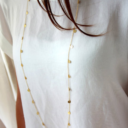 Sequins Pendant Chain Necklace Long Bohemia