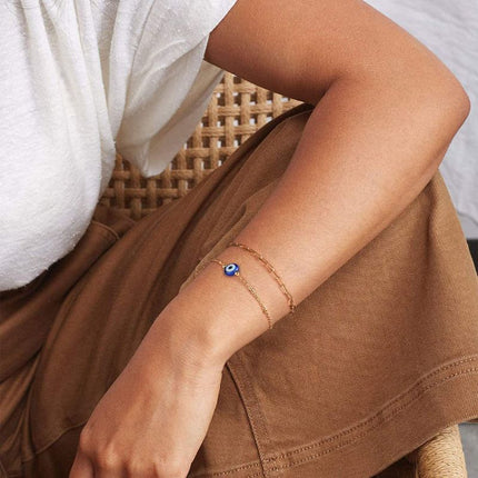 Bohemian Style Devil Eye Bracelet Double Layer Set