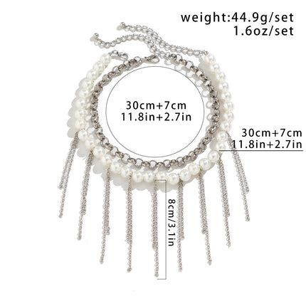 Tassel Sweater Chain Design Double Layer Vintage Necklace