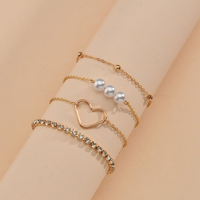 Love Heart Link Chain Bracelet