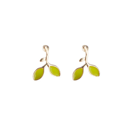 Green Enamel leaf Earring - FASHION SHEGOODS LLC