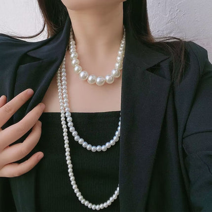 Multi Layer Long Necklace Wedding Beautiful Pearl Necklace - FASHION SHEGOODS LLC