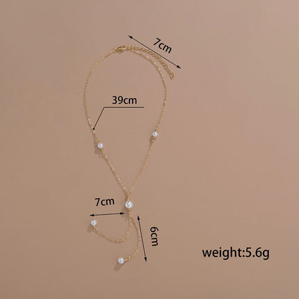 Bohemian White Imitation Pearl Tassel Necklace