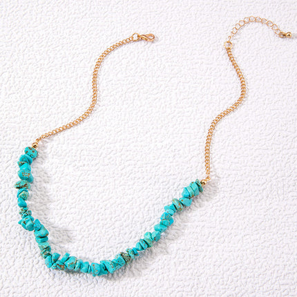 Bohemian Natural Stone Bead Choker Irregular Gravel Stone Necklace