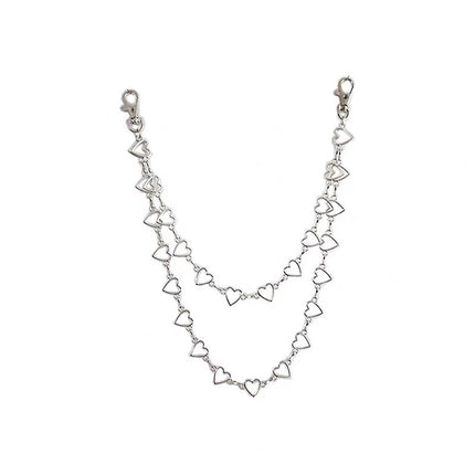 Double Chain Love Waist Chain Hip Hop Heart Pants Chain