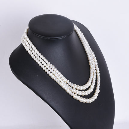 Multi-layer Glass Pearl Sweater Chain Long Necklace - FASHION SHEGOODS LLC