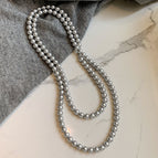 10mm Glass Grey Pearl - Long120cm