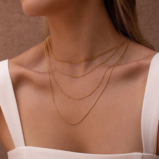 Four Layered Bead Chain Necklaces Women - FASHION SHEGOODS LLC