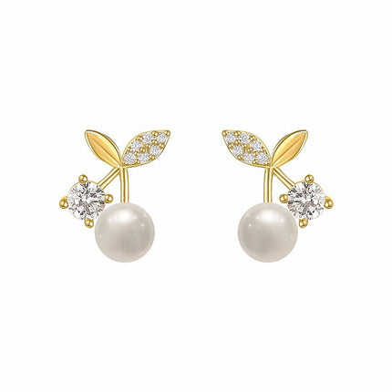 Small Cherry Pearl Earrings