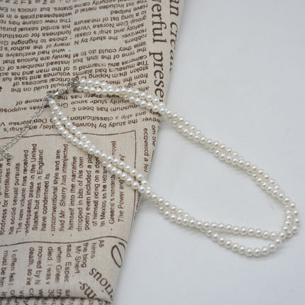 Multi layers women choker Pearl Necklace Round Twisted - FASHION SHEGOODS LLC