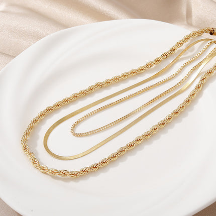 Multi Layered Twists Chain Necklaces - FASHION SHEGOODS LLC