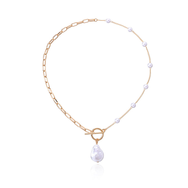 Vintage Pearl Round Bead Necklace Womens