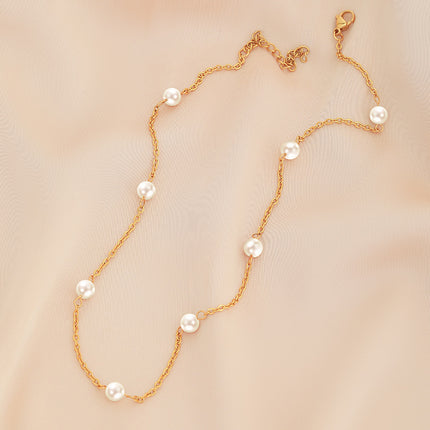 Round Pearl Choker Necklace