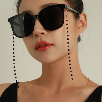 Simple Fashion Black Bead Glasses Chain