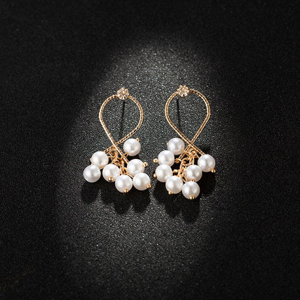 Long Tassel Pearl Drop Earrings