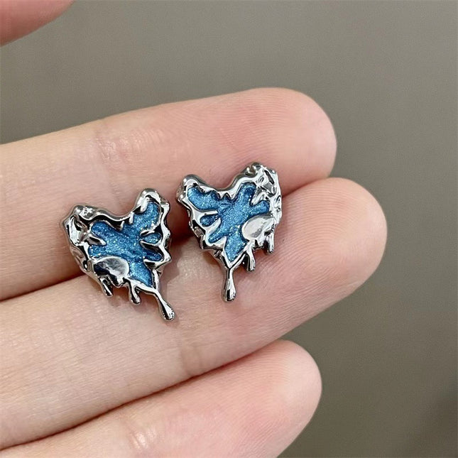 Butterfly Blue Enamel Stud Earrings