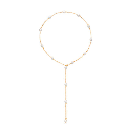 Pearl Chain Tassel Necklace