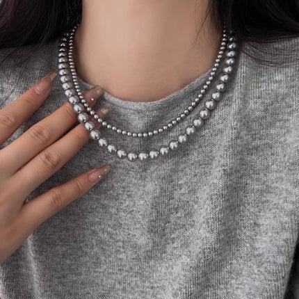 Layered Imitation Pearl Beaded Necklaces - FASHION SHEGOODS LLC