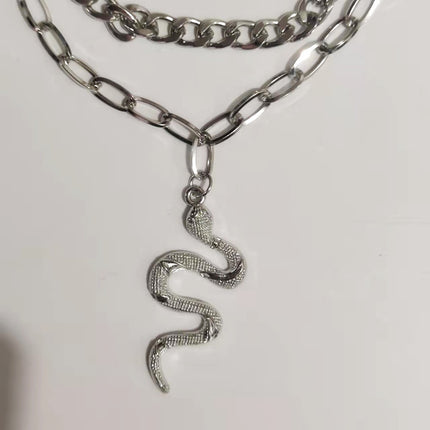 Multilayer Chain Snake Pendant Necklace - FASHION SHEGOODS LLC