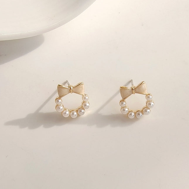 Enamel Bowknot Stud Earring
