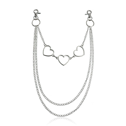 Hollow Heart Pendant Pocket Punk Chain Waist Chains