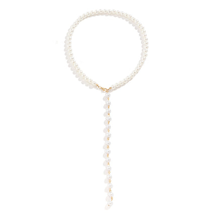 Bohemian Imitation Pearl Long Pendant Choker Necklace