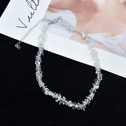 Irregular Natural Crystal Stone Beads Necklace