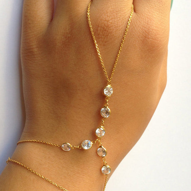 Bezel Zircon Slave Bracelet Hand Chain